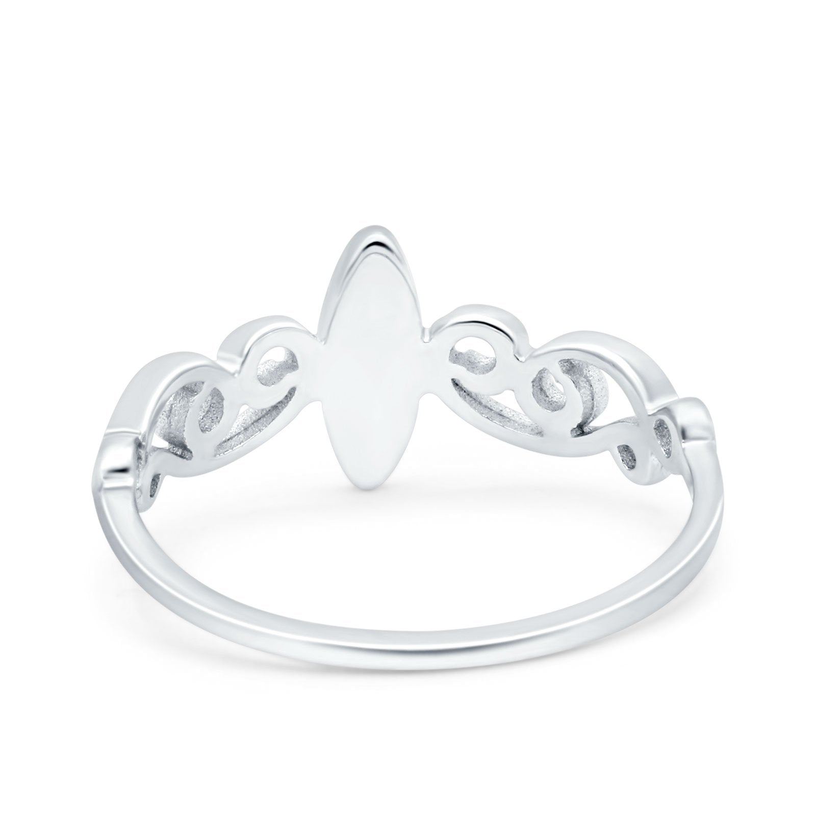 Filigree Thumb Ring Marquise Ring Band Lab Created Opal 925 Sterling Silver (9.5mm)