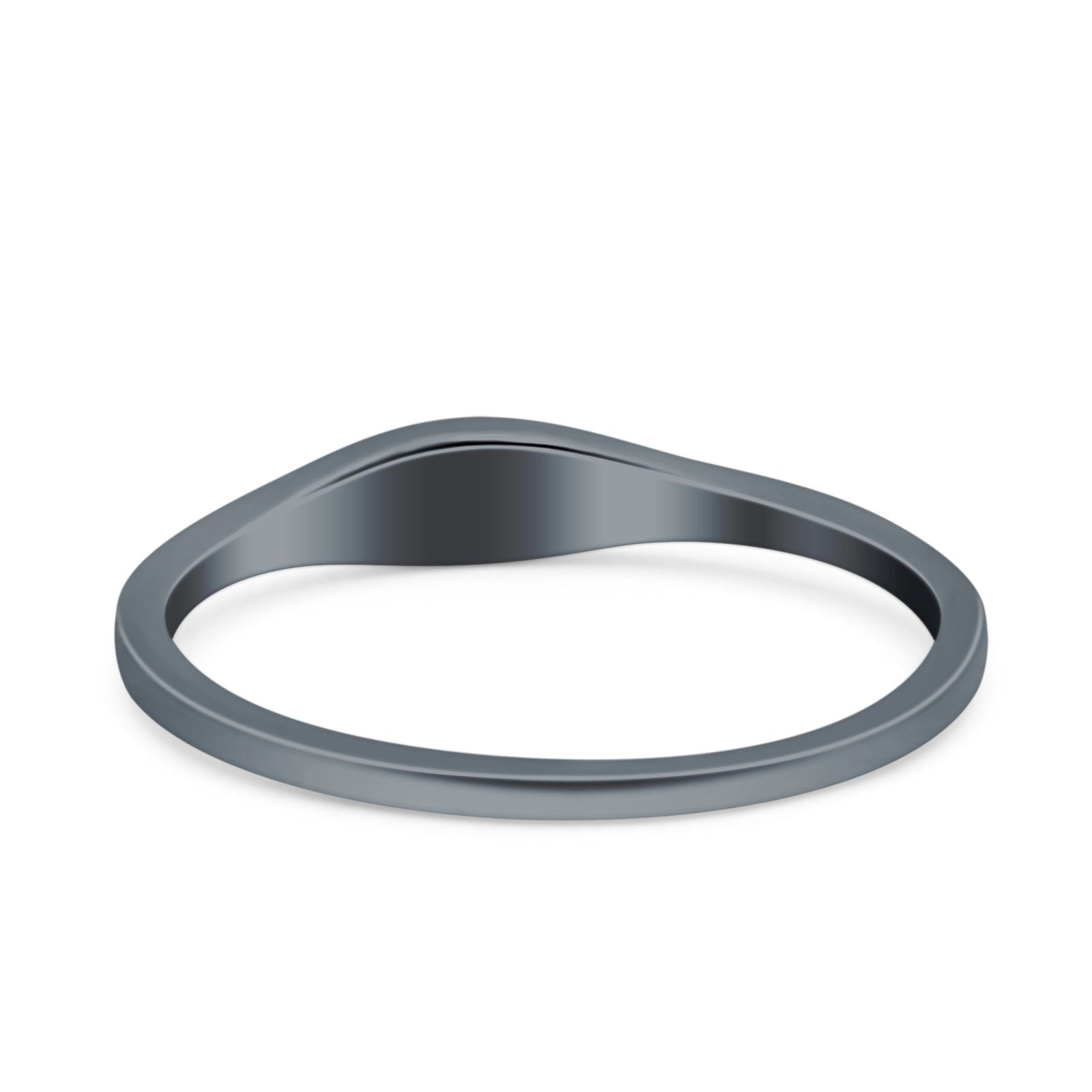 Simple Ring Band Lab Created Opal 925 Sterling Silver (3.5mm)