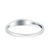 Simple Ring Band Lab Created Opal 925 Sterling Silver (3.5mm)