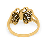 Sterling Silver Heart Filigree Butterfly Ring Band Round 925 Sterling Silver