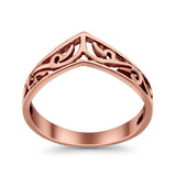 Fashion New Trend Simple Plain Filigree Chevron Midi Ring 925 Sterling Silver