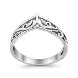 Fashion New Trend Simple Plain Filigree Chevron Midi Ring 925 Sterling Silver