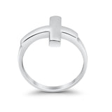 Fashion New Trend Cross Simple Plain Ring 925 Sterling Silver