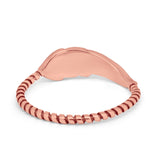 Petite Dainty Feather Ring Twisted Braided Rope Band 925 Sterling Silver