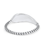 Petite Dainty Feather Ring Twisted Braided Rope Band 925 Sterling Silver