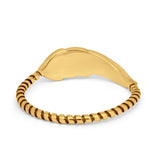 Petite Dainty Feather Ring Twisted Braided Rope Band 925 Sterling Silver