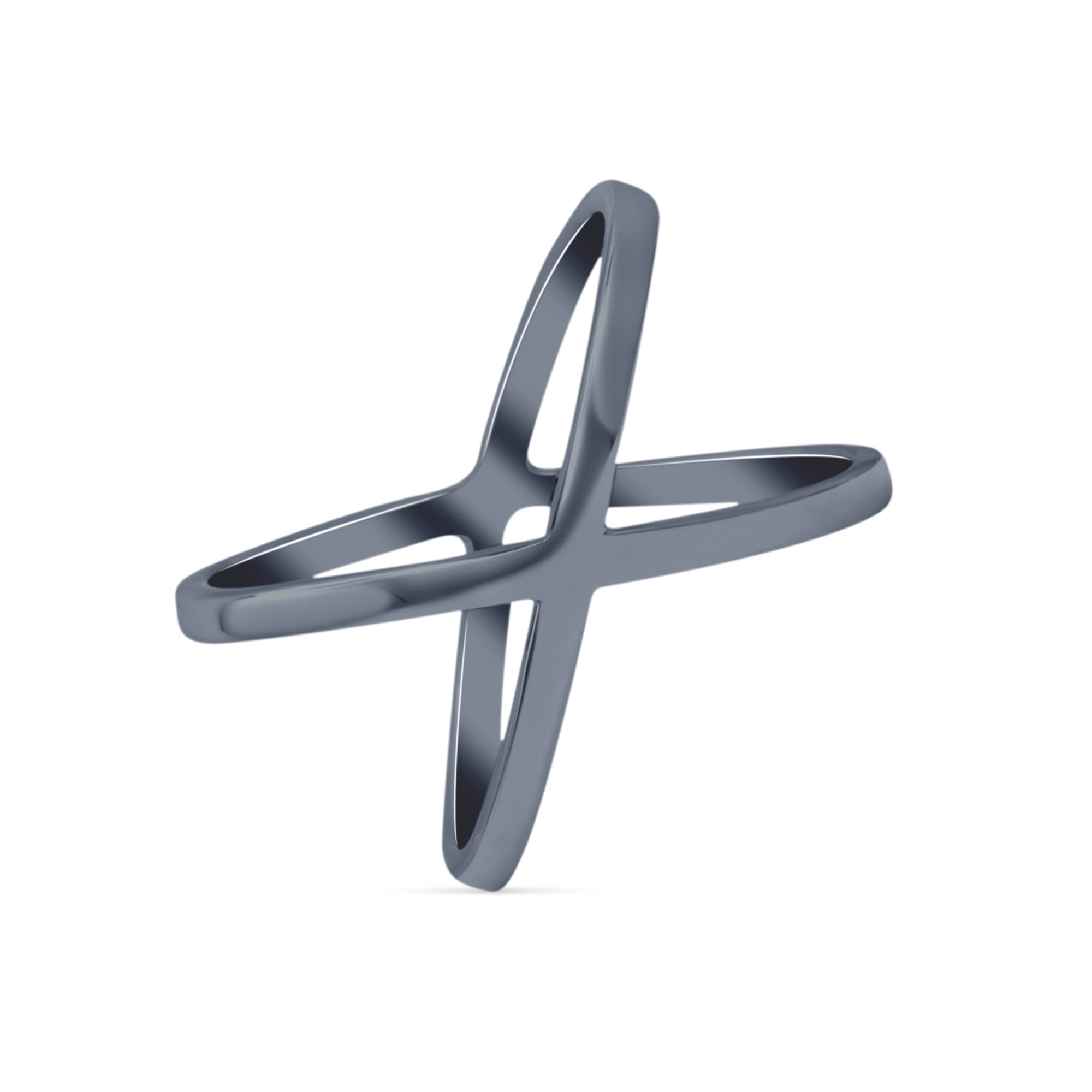 Criss Cross Ring Oxidized Band Solid 925 Sterling Silver Thumb Ring (19mm)