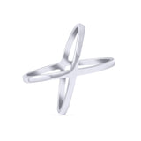 Criss Cross Ring Oxidized Band Solid 925 Sterling Silver Thumb Ring (19mm)
