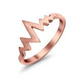 Simple Plain Petite Dainty Heart Beat Band Ring 925 Sterling Silver