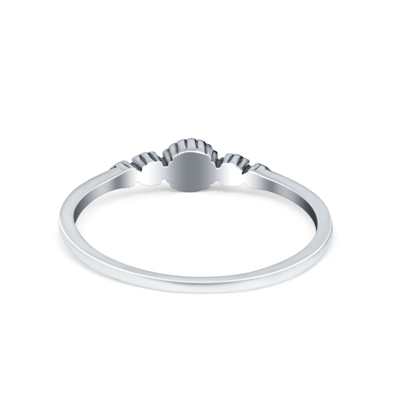 Petite Dainty Band Plain Ring Oxidized 925 Sterling Silver
