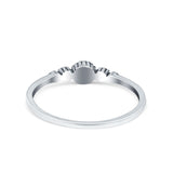 Petite Dainty Band Plain Ring Oxidized 925 Sterling Silver
