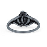 Human Heart Ring Oxidized Band Solid 925 Sterling Silver Thumb Ring (10mm)