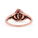 Human Heart Ring Oxidized Band Solid 925 Sterling Silver Thumb Ring (10mm)