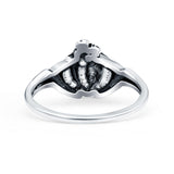 Human Heart Ring Oxidized Band Solid 925 Sterling Silver Thumb Ring (10mm)