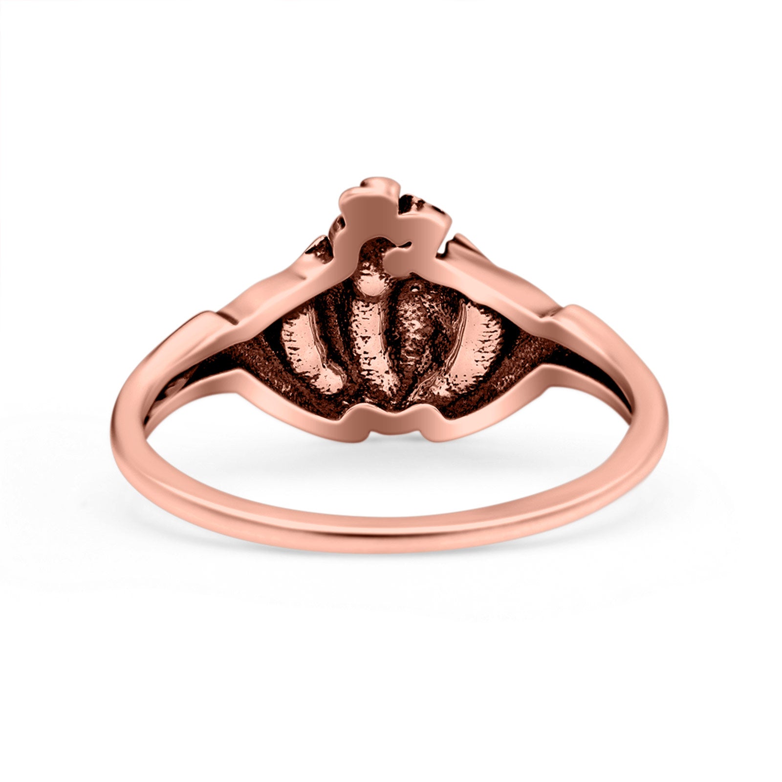 Human Heart Ring Oxidized Band Solid 925 Sterling Silver Thumb Ring (10mm)