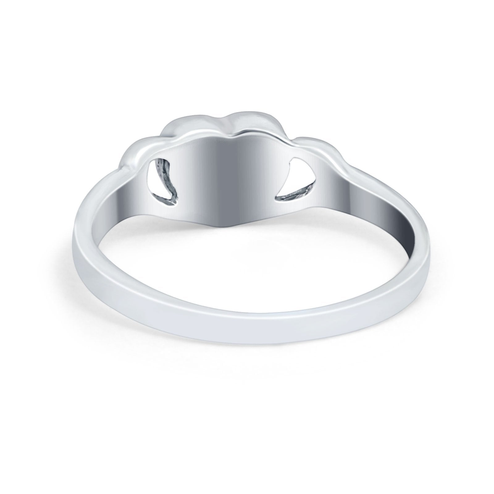 Heart Promsie Ring Round Simulated Turquoise Cubic Zirconia 925 Sterling Silver