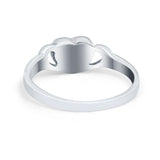 Heart Promsie Ring Round Simulated Turquoise Cubic Zirconia 925 Sterling Silver