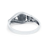 Vintage Antique Style Flower Ring Simulated Cubic Zirconia Round 925 Sterling Silver