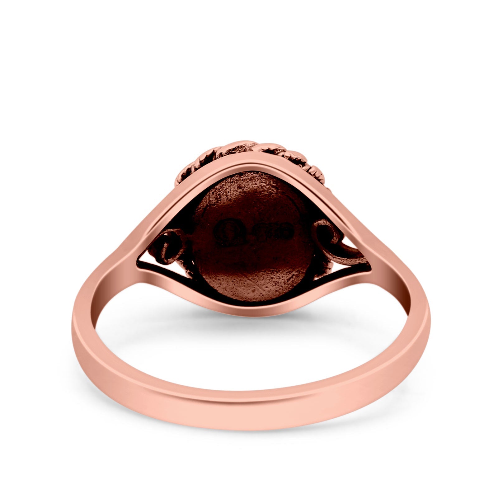 Filigree Petite Dainty Lab Opal Ring Solid Round Oxidized 925 Sterling Silver