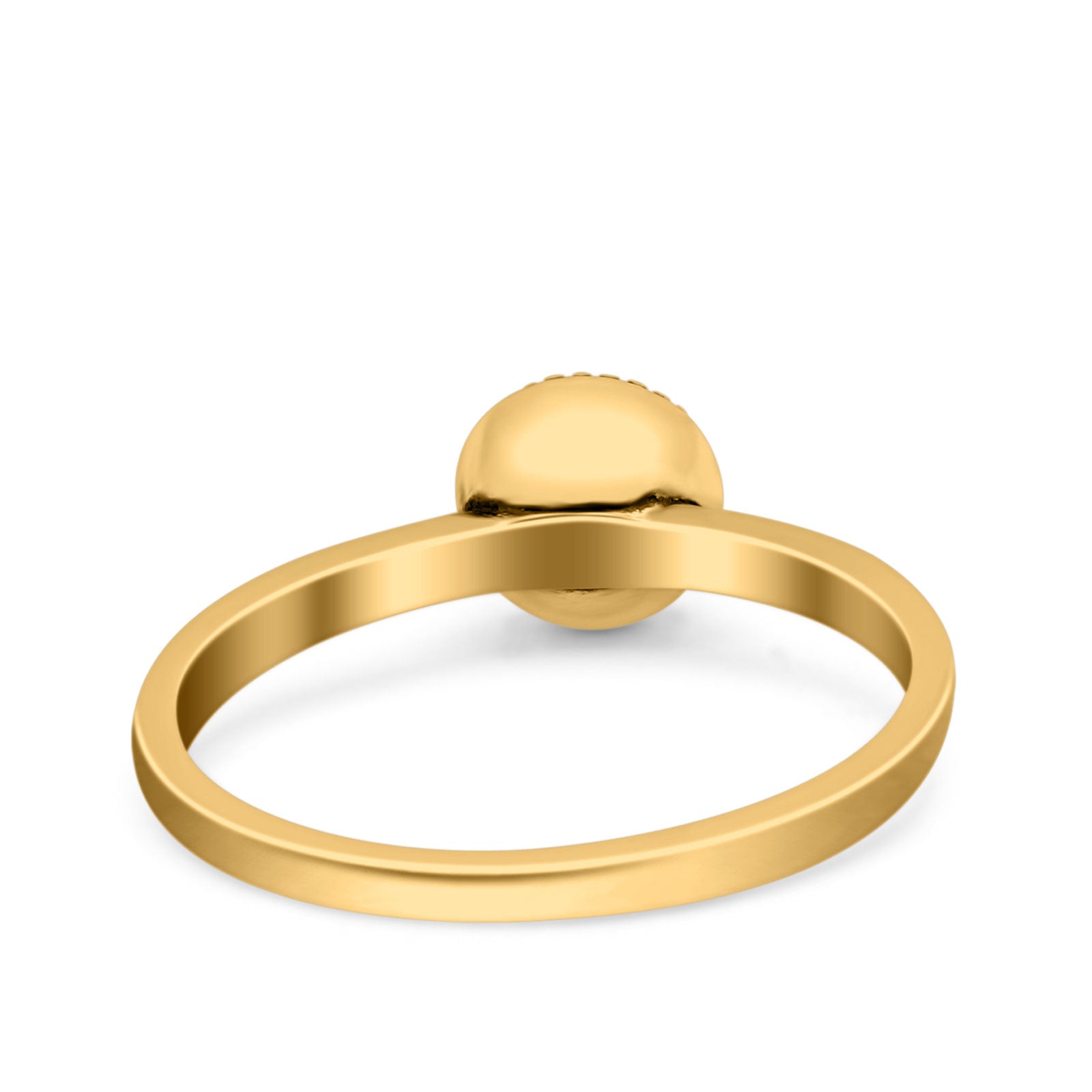 Petite Dainty Lab Opal Ring Solid Round Oxidized 925 Sterling Silver