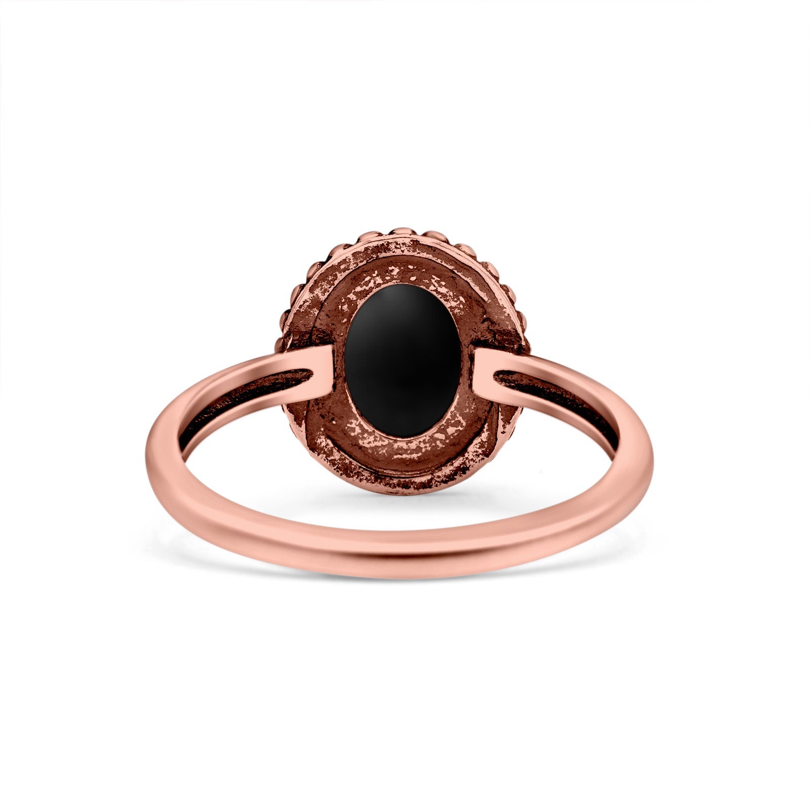 Petite Dainty Lab Opal Ring Solid Round Oxidized 925 Sterling Silver