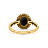 Petite Dainty Lab Opal Ring Solid Round Oxidized 925 Sterling Silver