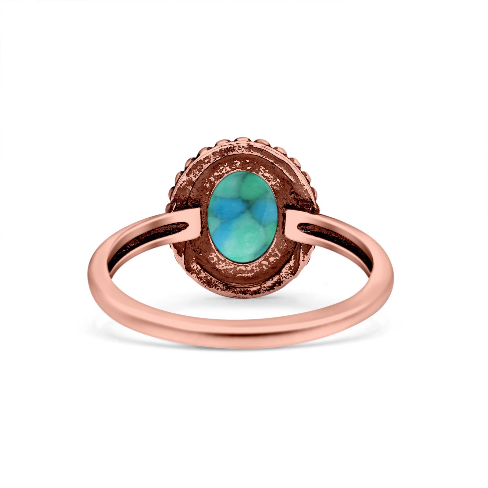 Petite Dainty Lab Opal Ring Solid Round Oxidized 925 Sterling Silver
