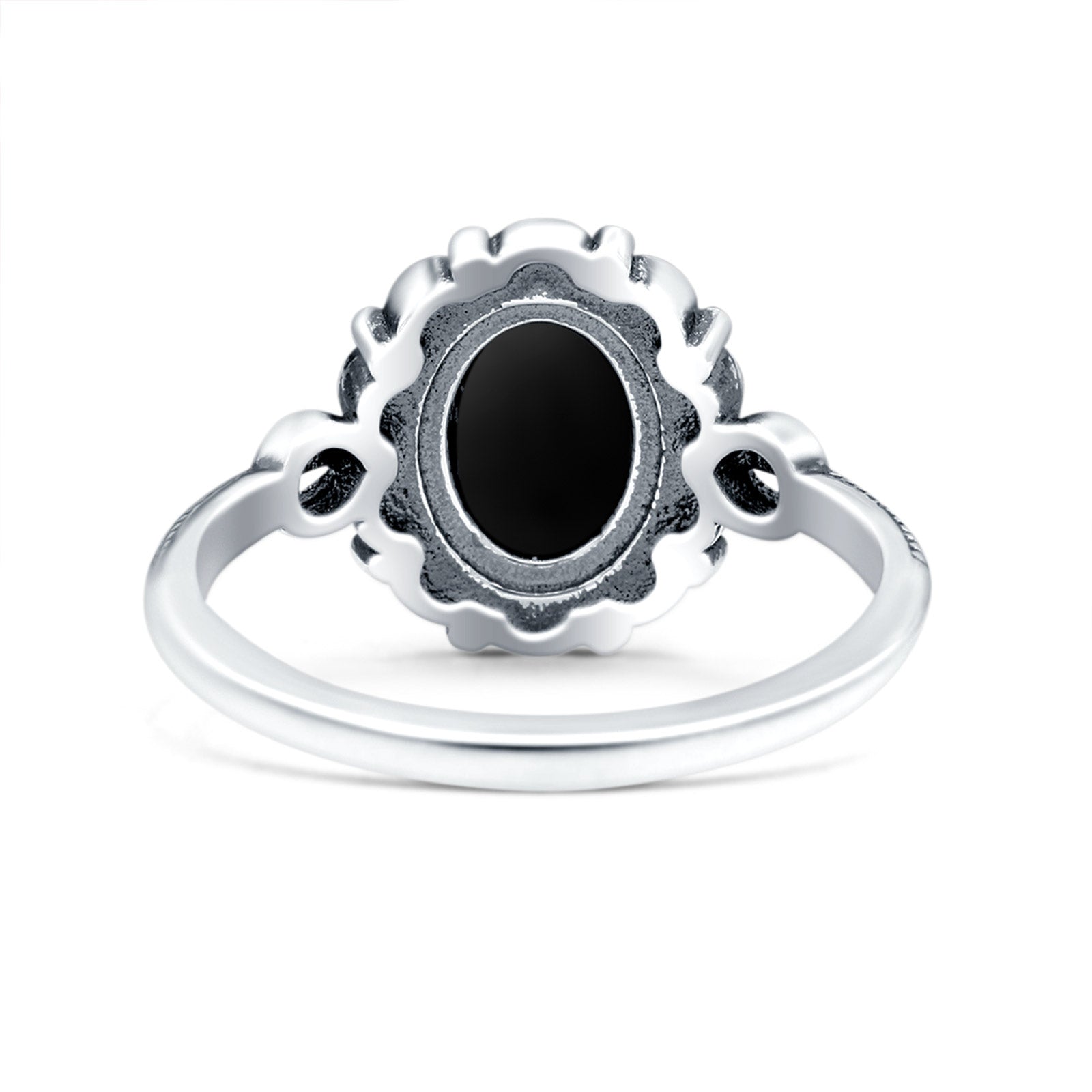 Vintage Style Petite Dainty Lab Opal Ring Solid Oval Oxidized 925 Sterling Silver