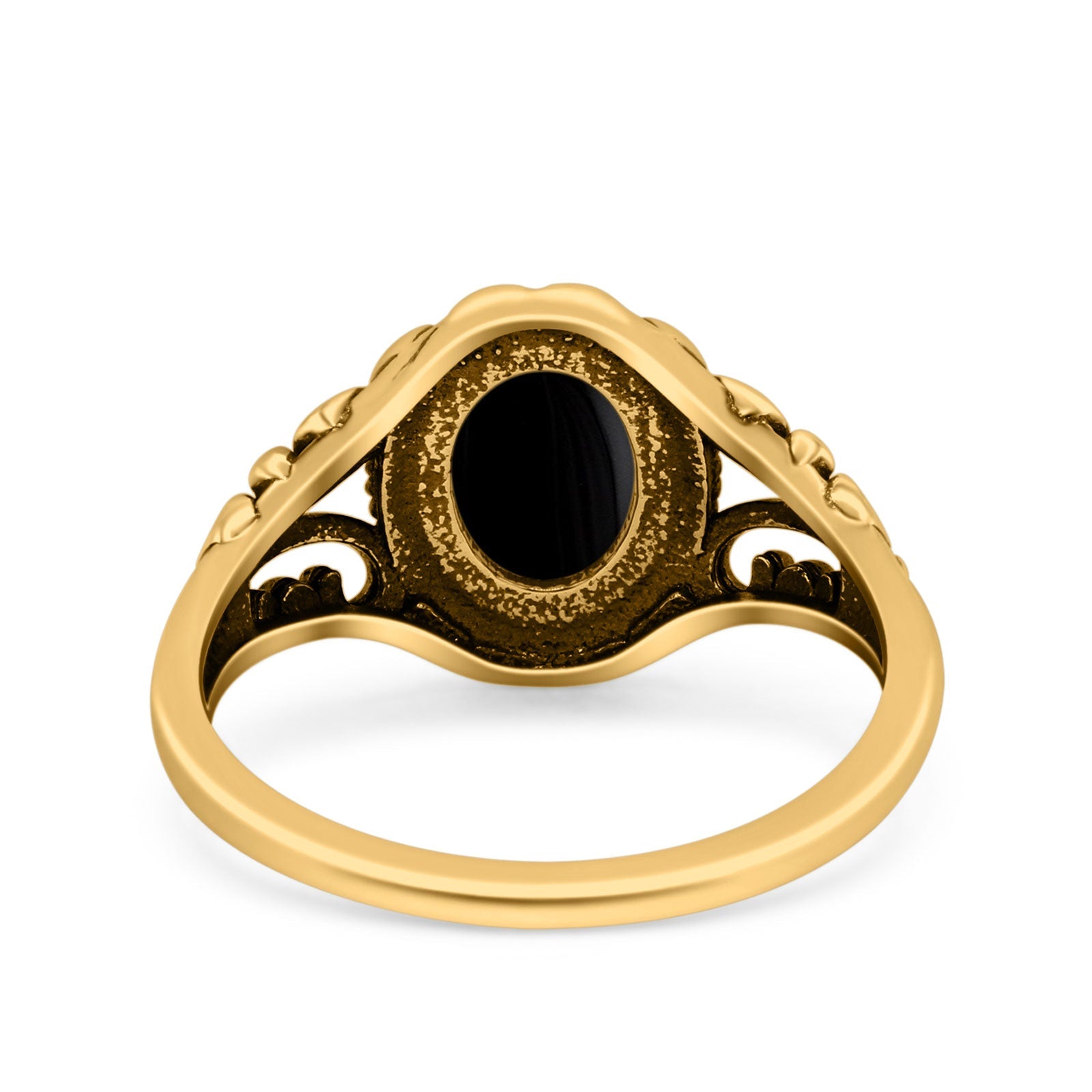 Filigree Vintage Style Oval Lab Opal Ring Solid Oxidized 925 Sterling Silver