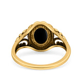 Filigree Vintage Style Oval Lab Opal Ring Solid Oxidized 925 Sterling Silver