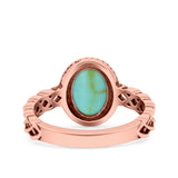 Petite Dainty Cross Vintage Style Lab Opal Ring Solid Oval Oxidized 925 Sterling Silver