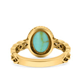 Petite Dainty Cross Vintage Style Lab Opal Ring Solid Oval Oxidized 925 Sterling Silver