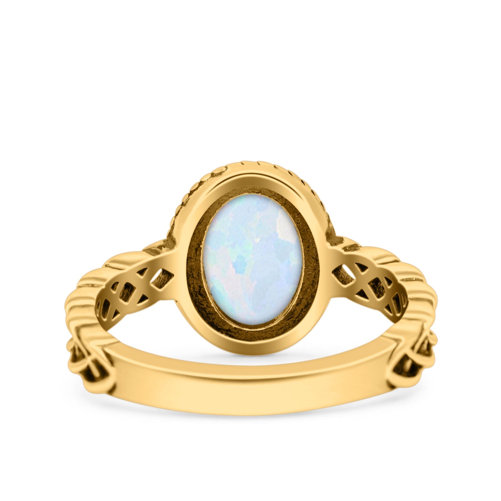 Petite Dainty Cross Vintage Style Lab Opal Ring Solid Oval Oxidized 925 Sterling Silver