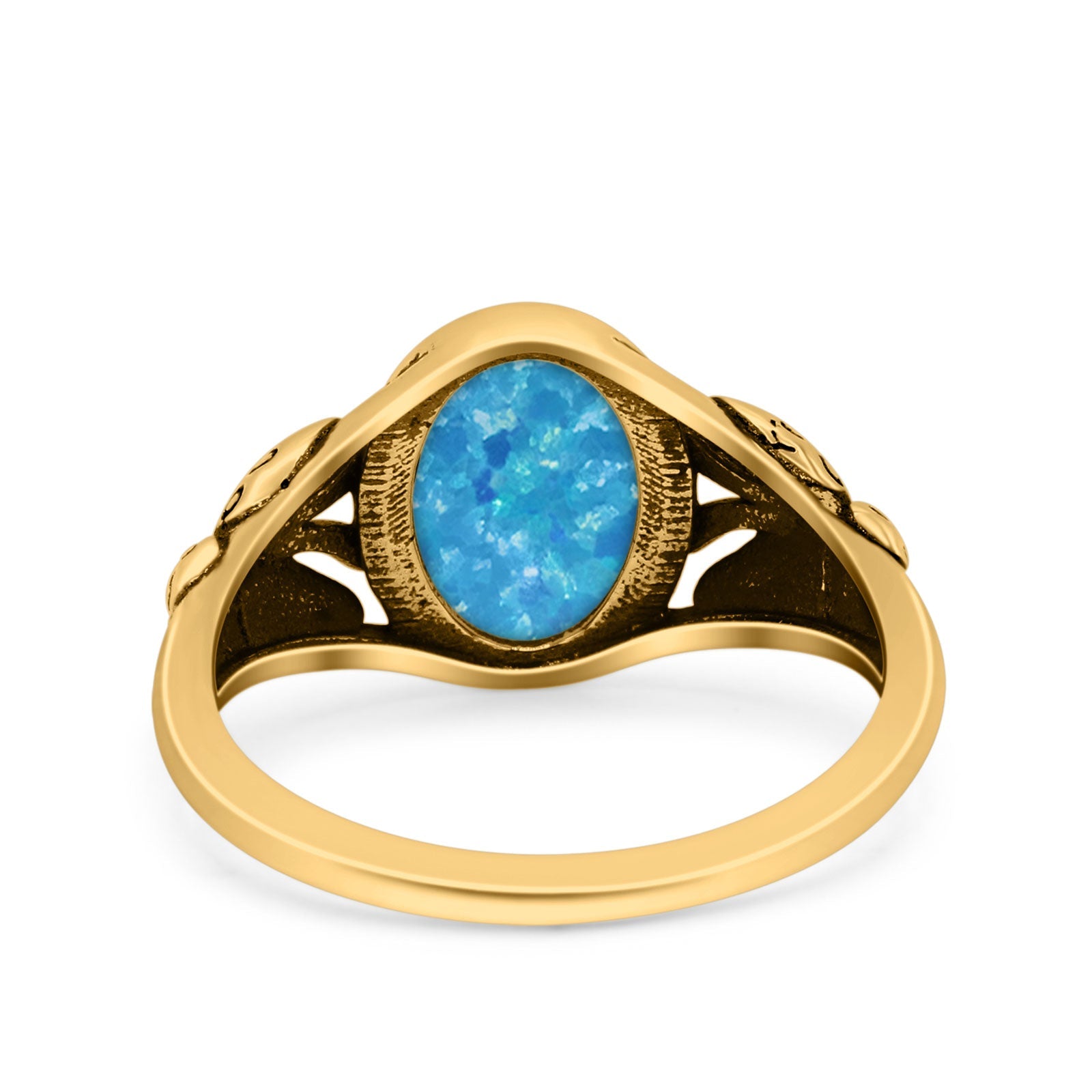 Petite Dainty Butterfly Lab Opal Ring Solid Oval Oxidized 925 Sterling Silver