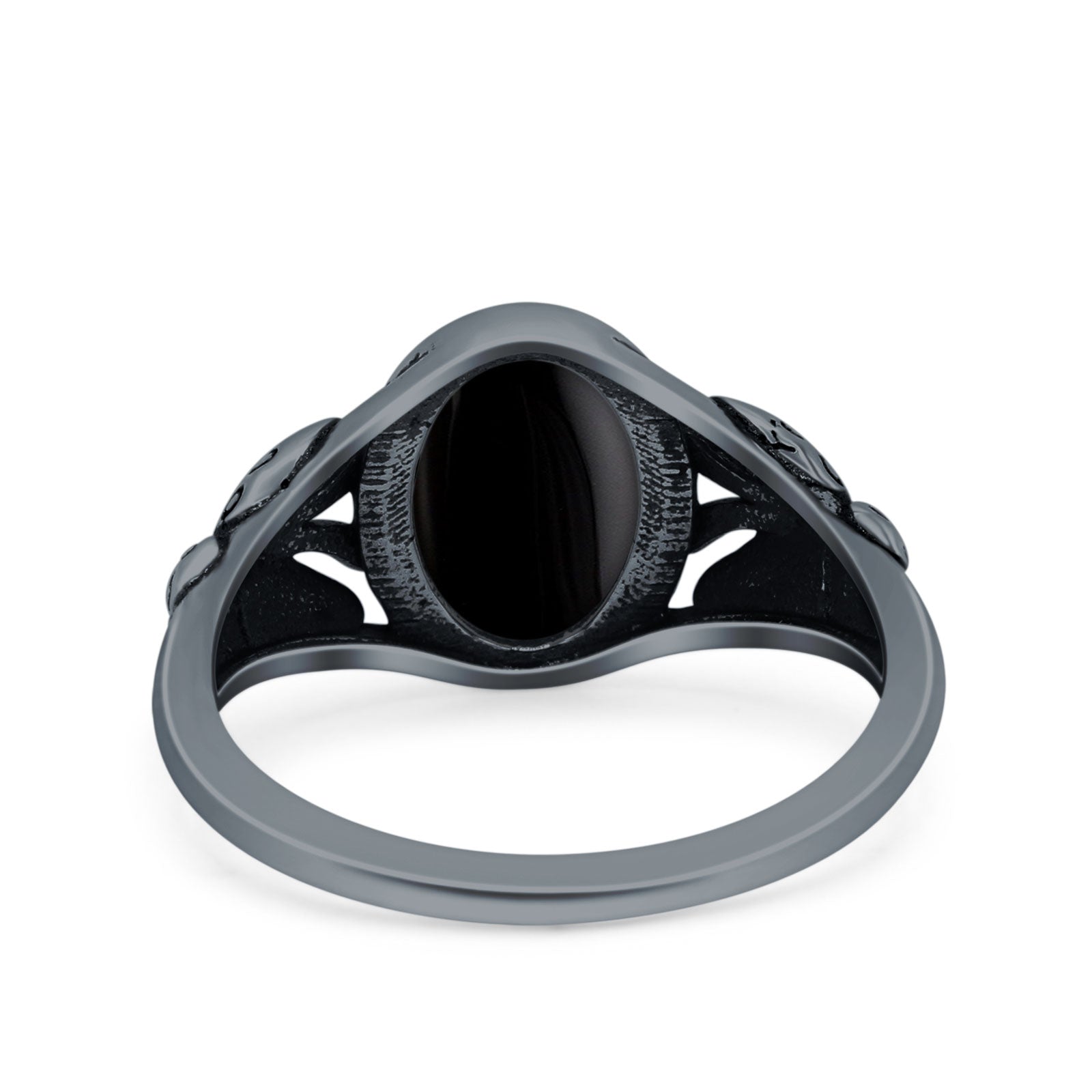 Petite Dainty Butterfly Lab Opal Ring Solid Oval Oxidized 925 Sterling Silver