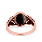 Petite Dainty Butterfly Lab Opal Ring Solid Oval Oxidized 925 Sterling Silver