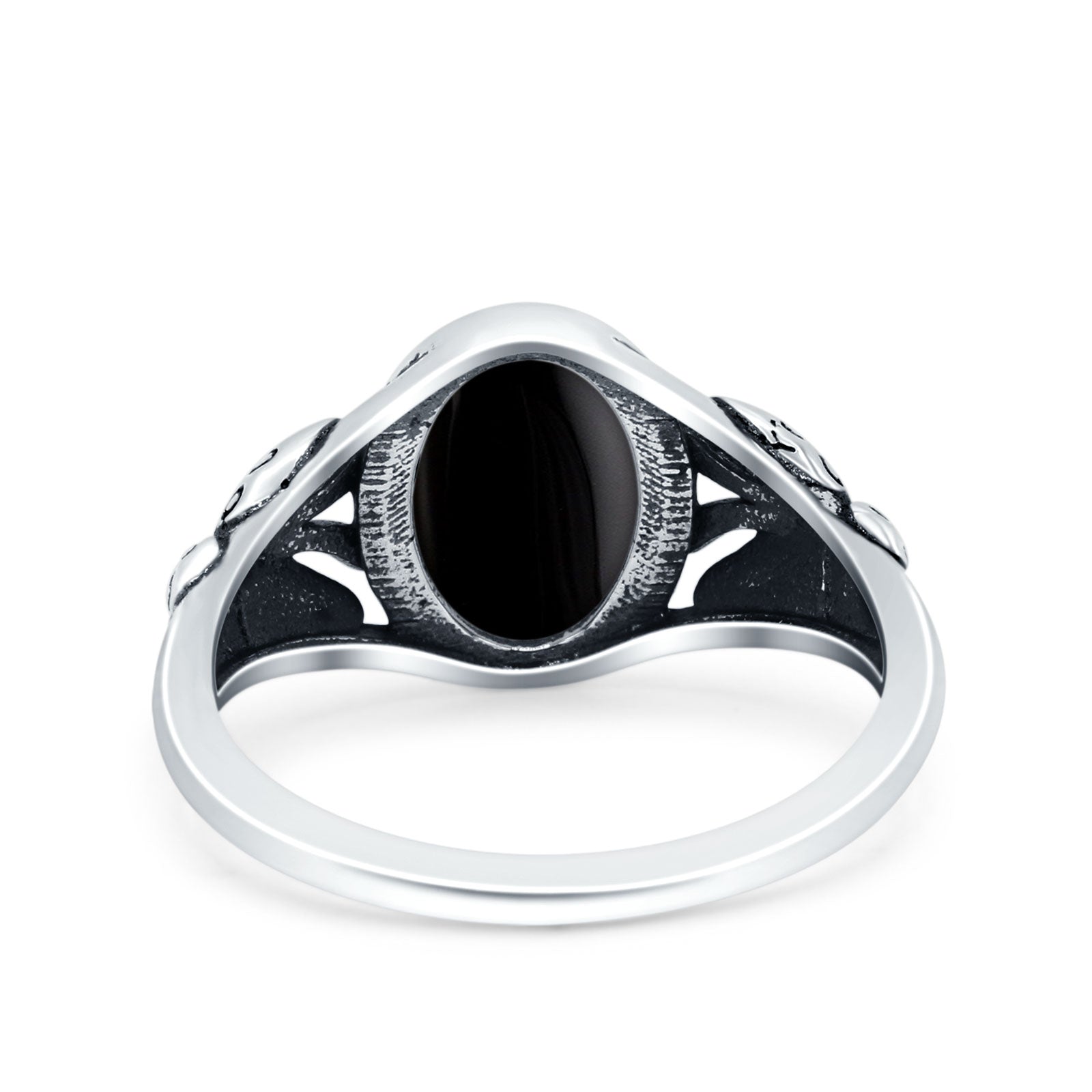 Petite Dainty Butterfly Lab Opal Ring Solid Oval Oxidized 925 Sterling Silver