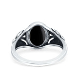 Petite Dainty Butterfly Lab Opal Ring Solid Oval Oxidized 925 Sterling Silver