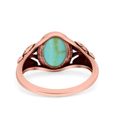 Petite Dainty Butterfly Lab Opal Ring Solid Oval Oxidized 925 Sterling Silver