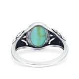 Petite Dainty Butterfly Lab Opal Ring Solid Oval Oxidized 925 Sterling Silver