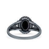 Filigree Petite Dainty Lab Opal Ring Solid Oval Oxidized 925 Sterling Silver