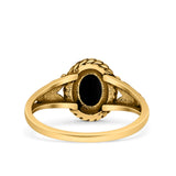 Filigree Petite Dainty Lab Opal Ring Solid Oval Oxidized 925 Sterling Silver