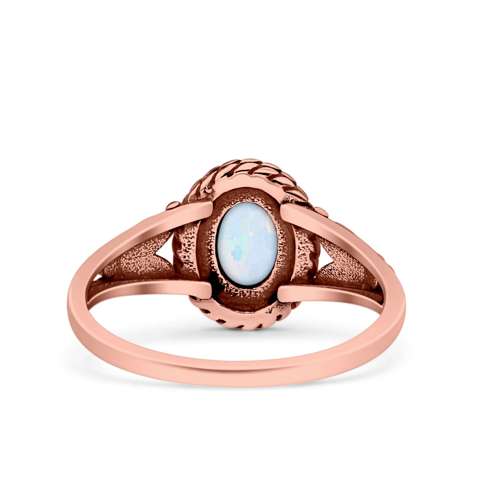 Filigree Petite Dainty Lab Opal Ring Solid Oval Oxidized 925 Sterling Silver