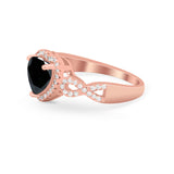 Heart Promise Ring Round Simulated Cubic Zirconia  925 Sterling Silver