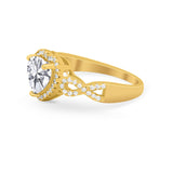 Heart Promise Ring Round Simulated Cubic Zirconia  925 Sterling Silver