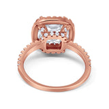 Engagement Ring Solitaire Cushion Simulated Cubic Zirconia 925 Sterling Silver