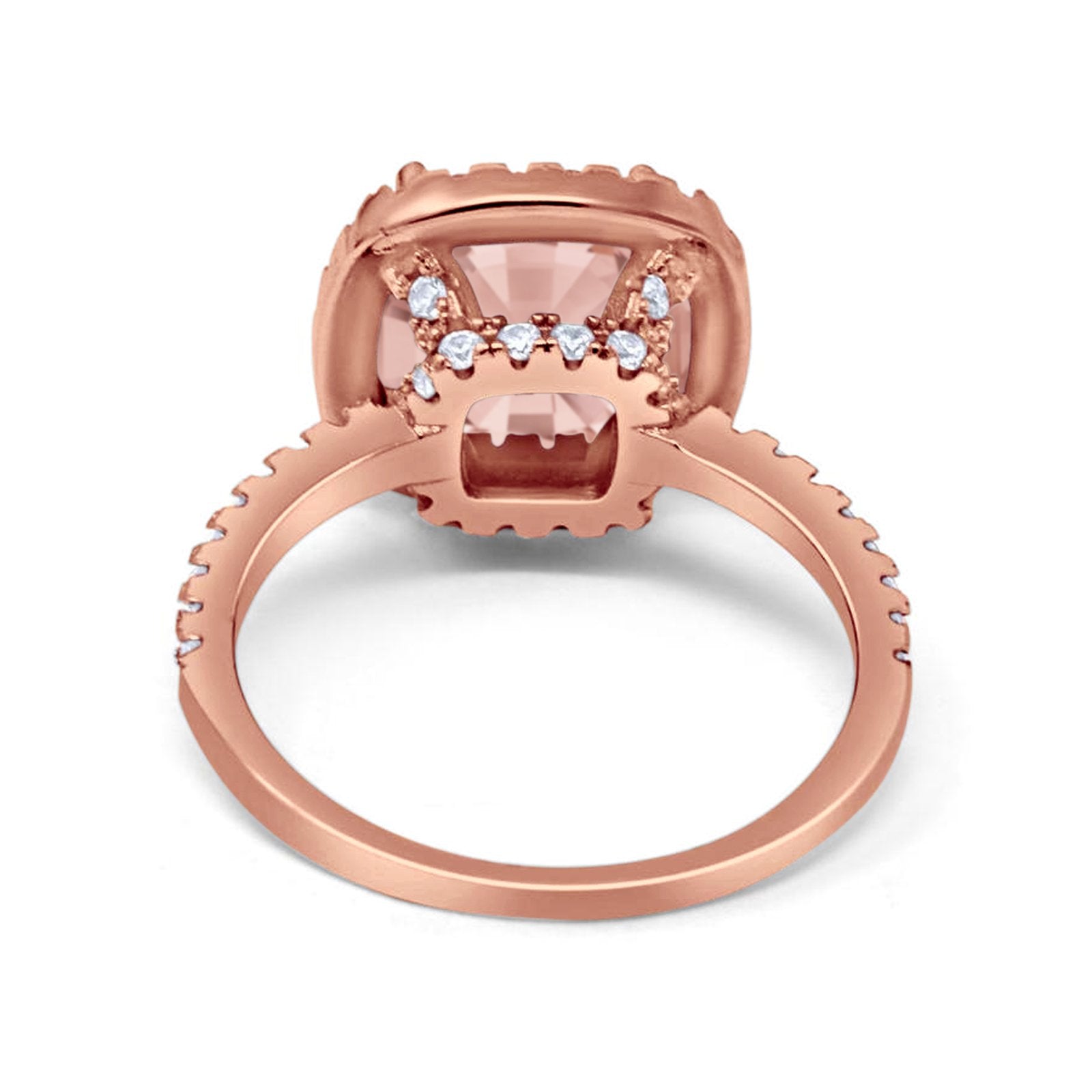 Engagement Ring Solitaire Cushion Simulated Cubic Zirconia 925 Sterling Silver