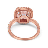 Engagement Ring Solitaire Cushion Simulated Cubic Zirconia 925 Sterling Silver