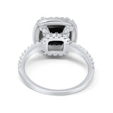 Engagement Ring Solitaire Cushion Simulated Cubic Zirconia 925 Sterling Silver