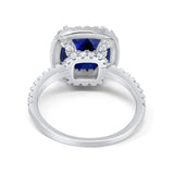 Engagement Ring Solitaire Cushion Simulated Cubic Zirconia 925 Sterling Silver